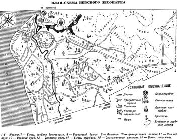 Невский лесопарк. Карта-схема