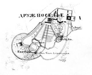 The country estate of  Druzhnoselye. Plan. The 1850s