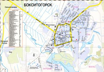 Город Бокситогорск. Карта-схема