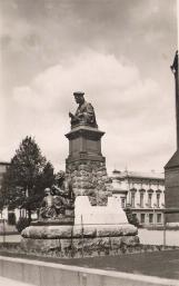 Monument to Mikael Agricola near the Vyborg Cathedral. Photograph of  the 1930s