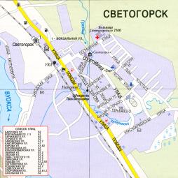 Светоргорск. Карта-схема