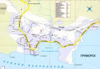 Primorsk Town. Map-scheme
