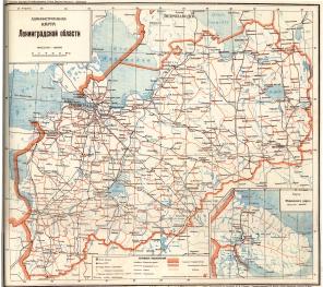 Административная карта Ленинградской области. 1931-1932
