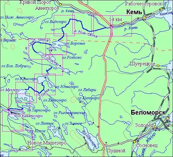 Река Охта. Карта-схема