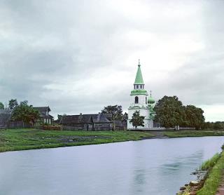 Dubno Village. The Church of the Intercession of the Mother of God. Photograph of 1909 (modern computer reconstruction of the color)