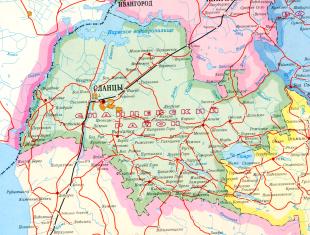 Сланцевский район. Карта-схема